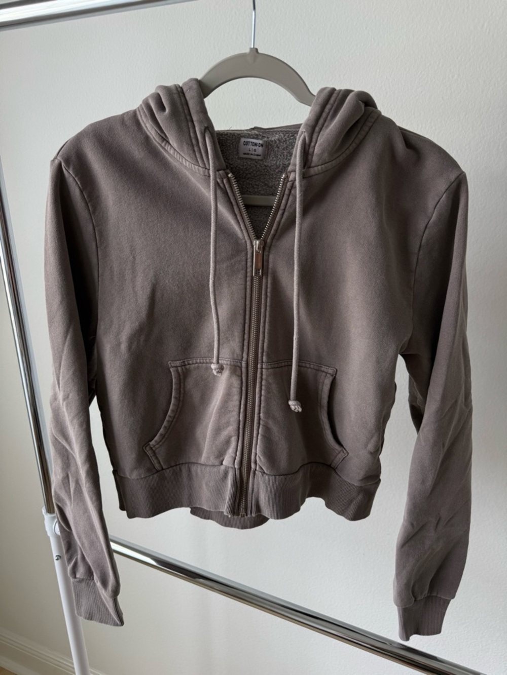 Cotton On Women's Hooded Zip-Up Jacket - Taupe Brown